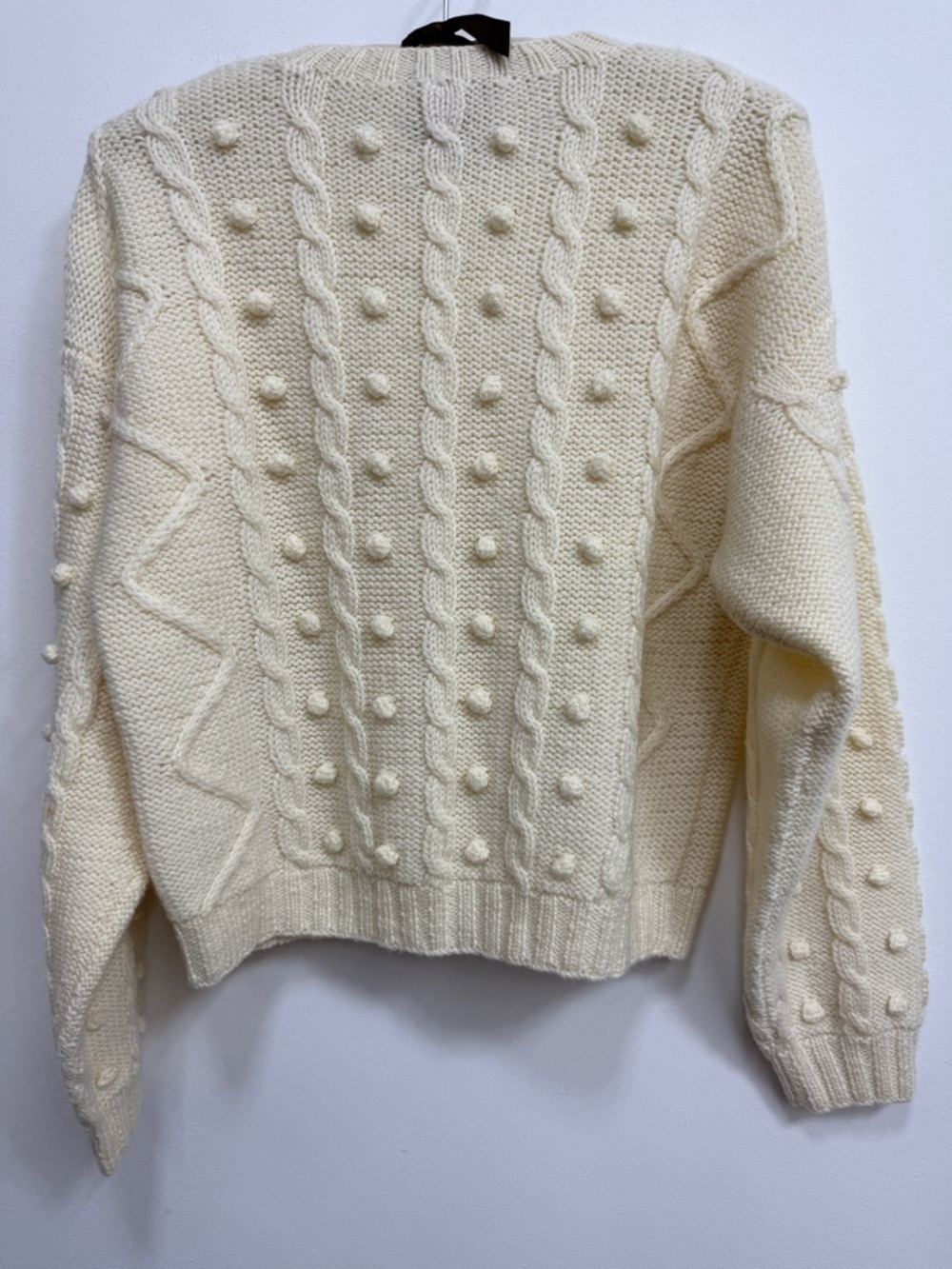 Allen Solly Cream Bobble Cable Knit Cardigan, EUC - Picture 2 of 3
